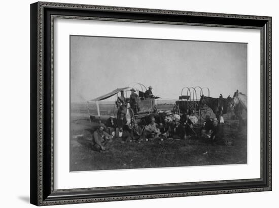 Cowboys At The Chuck Wagon-null-Framed Premium Giclee Print