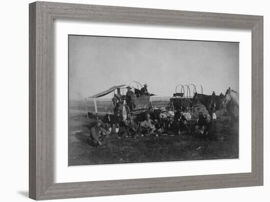 Cowboys At The Chuck Wagon-null-Framed Art Print