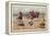 Cowboys chasing a prairie wolf-Charles Marion Russell-Framed Premier Image Canvas