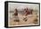 Cowboys chasing a prairie wolf-Charles Marion Russell-Framed Premier Image Canvas