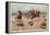 Cowboys chasing a prairie wolf-Charles Marion Russell-Framed Premier Image Canvas