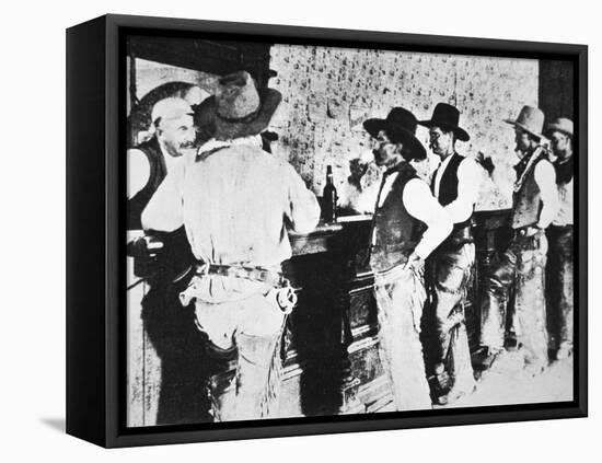 Cowboys Drinking in a Texas Saloon, C.1890-null-Framed Premier Image Canvas