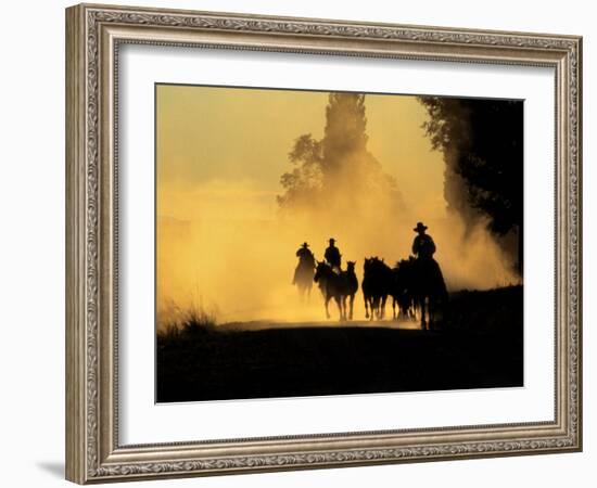 Cowboys Driving Wild Horses, Burns, Oregon, USA-Steve Terrill-Framed Photographic Print