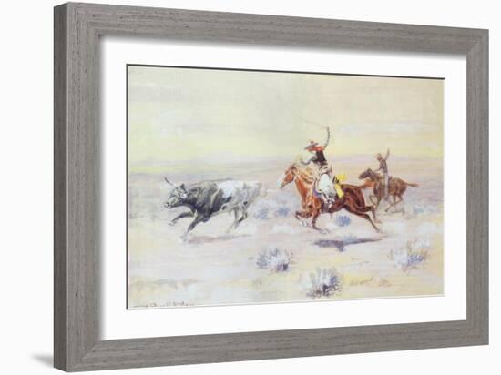 Cowboys from the Bar Triangle, 1904-Charles Marion Russell-Framed Giclee Print