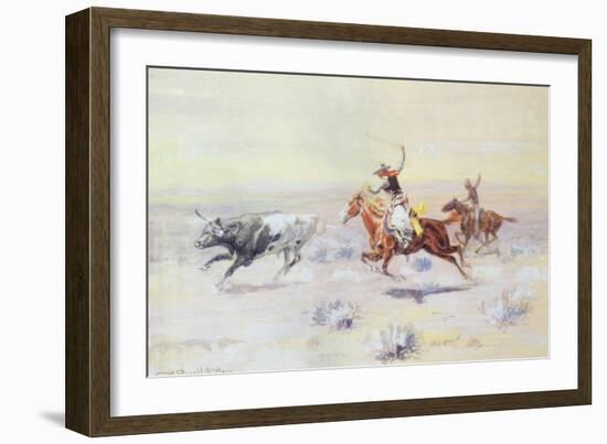 Cowboys from the Bar Triangle, 1904-Charles Marion Russell-Framed Giclee Print