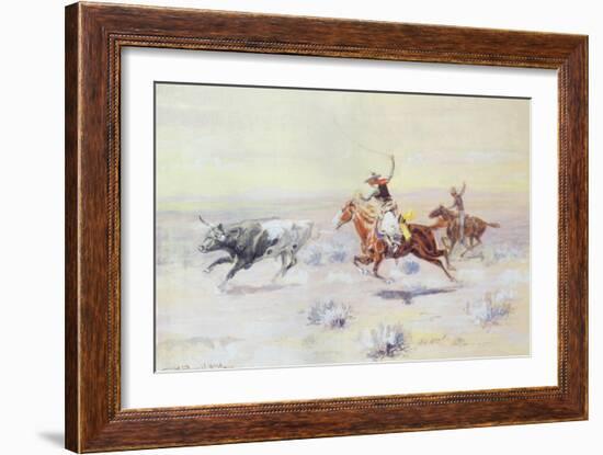 Cowboys from the Bar Triangle, 1904-Charles Marion Russell-Framed Giclee Print