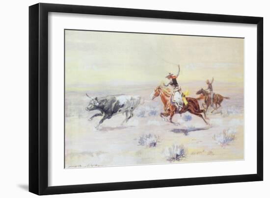 Cowboys from the Bar Triangle, 1904-Charles Marion Russell-Framed Giclee Print