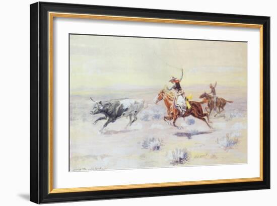 Cowboys from the Bar Triangle, 1904-Charles Marion Russell-Framed Giclee Print