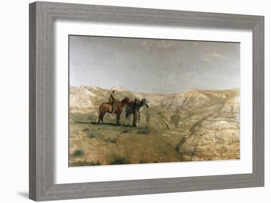 Cowboys in the Badlands, c.1887-Thomas Cowperthwait Eakins-Framed Giclee Print