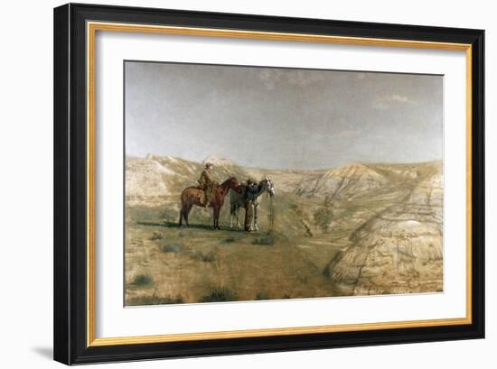 Cowboys in the Badlands, c.1887-Thomas Cowperthwait Eakins-Framed Giclee Print