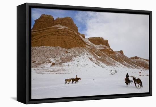 Cowboys on Hide Out Ranch in Big Horn Mountains-Darrell Gulin-Framed Premier Image Canvas