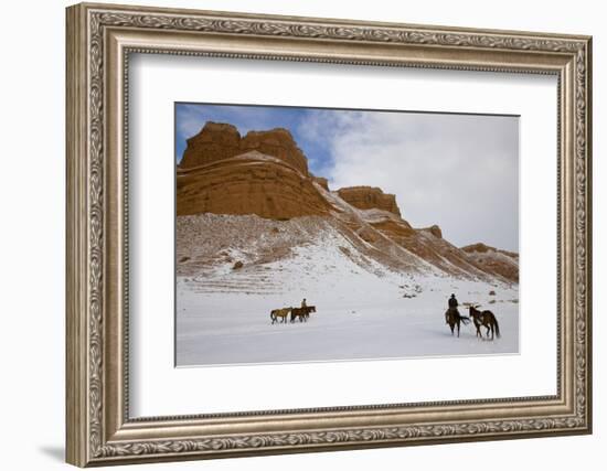 Cowboys on Hide Out Ranch in Big Horn Mountains-Darrell Gulin-Framed Photographic Print