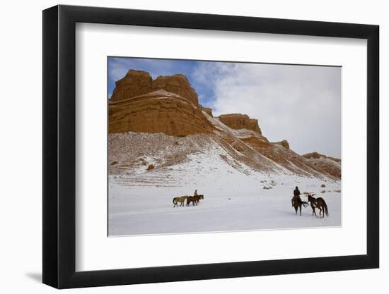 Cowboys on Hide Out Ranch in Big Horn Mountains-Darrell Gulin-Framed Photographic Print