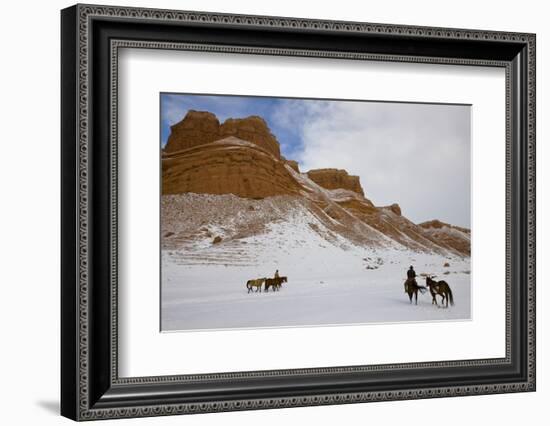 Cowboys on Hide Out Ranch in Big Horn Mountains-Darrell Gulin-Framed Photographic Print