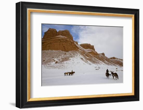 Cowboys on Hide Out Ranch in Big Horn Mountains-Darrell Gulin-Framed Photographic Print