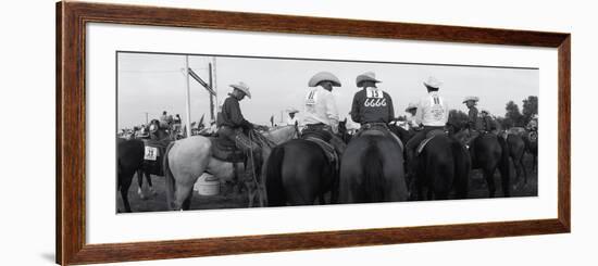 Cowboys on Horses at Rodeo, Wichita Falls, Texas, USA-null-Framed Photographic Print