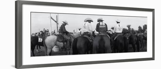 Cowboys on Horses at Rodeo, Wichita Falls, Texas, USA-null-Framed Photographic Print