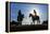 Cowboys on Horses, Sunrise, British Colombia, Canada-Peter Adams-Framed Premier Image Canvas