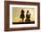 Cowboys on Horses, Sunrise, British Colombia, Canada-Peter Adams-Framed Photographic Print