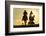 Cowboys on Horses, Sunrise, British Colombia, Canada-Peter Adams-Framed Photographic Print