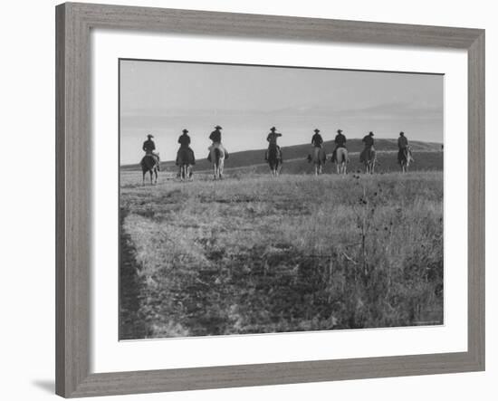 Cowboys on Long Cattle Drive from S. Dakota to Nebraska-Grey Villet-Framed Photographic Print