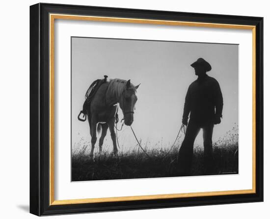 Cowboys on Long Cattle Drive from S. Dakota to Nebraska-Grey Villet-Framed Photographic Print