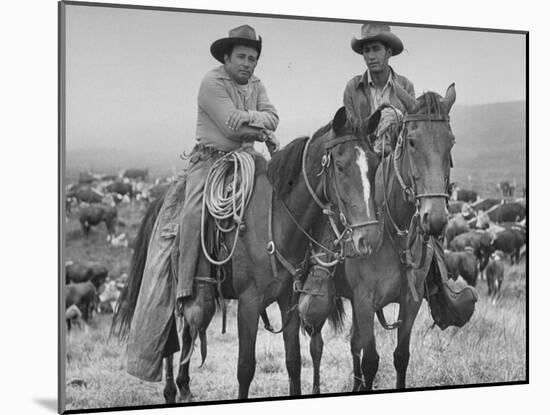 Cowboys on Parker Ranch Posing for Photograph-null-Mounted Photographic Print