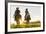 Cowboys Riding across Grassland with Moutains Behind, Early Morning, British Colombia, B.C., Canada-Peter Adams-Framed Photographic Print