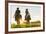 Cowboys Riding across Grassland with Moutains Behind, Early Morning, British Colombia, B.C., Canada-Peter Adams-Framed Photographic Print