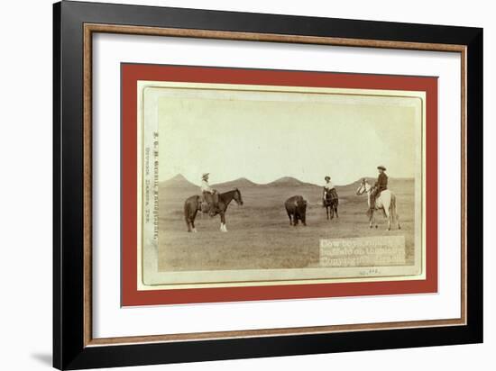 Cowboys, Roping a Buffalo on the Plains-John C. H. Grabill-Framed Giclee Print