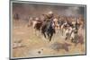 Cowboys Trying to Check a Cattle Stampede-W.r. Leigh-Mounted Photographic Print
