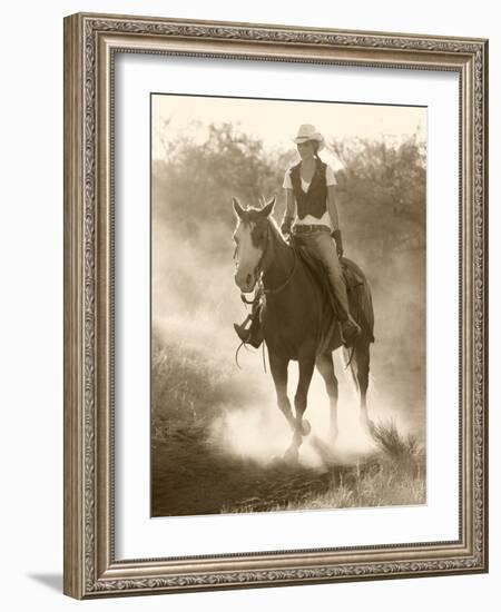 Cowgirl, Apache Spirit Ranch, Tombstone, Arizona, USA MR-Christian Heeb-Framed Photographic Print