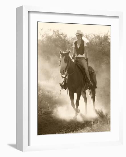 Cowgirl, Apache Spirit Ranch, Tombstone, Arizona, USA MR-Christian Heeb-Framed Photographic Print