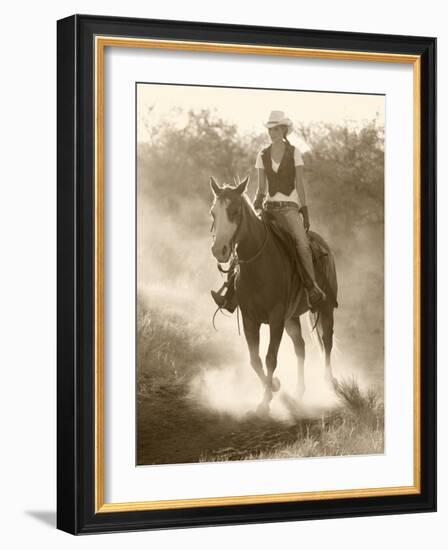 Cowgirl, Apache Spirit Ranch, Tombstone, Arizona, USA MR-Christian Heeb-Framed Photographic Print