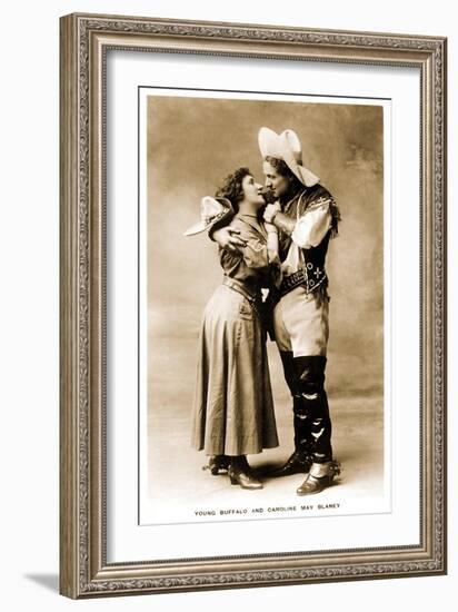 Cowgirl Dancing with Cowboy-null-Framed Art Print