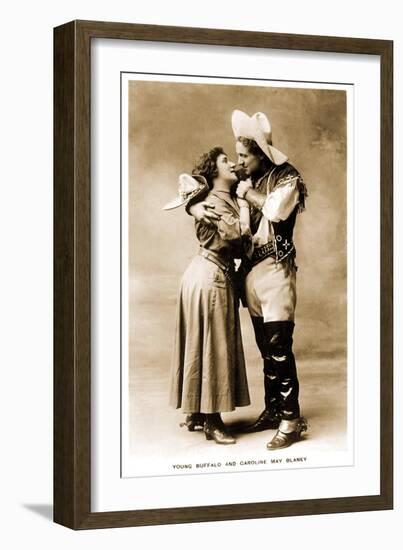 Cowgirl Dancing with Cowboy-null-Framed Art Print