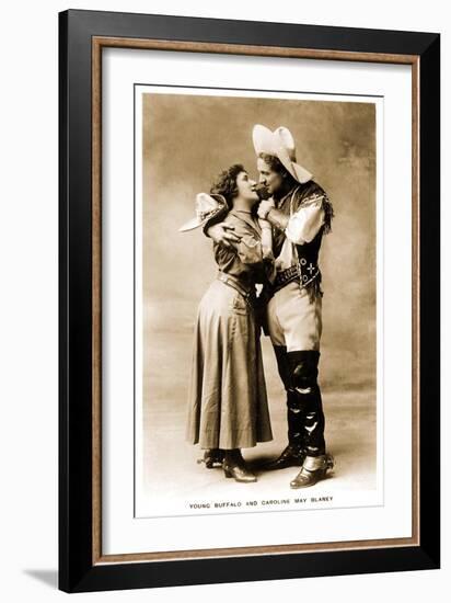 Cowgirl Dancing with Cowboy-null-Framed Art Print