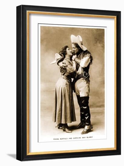 Cowgirl Dancing with Cowboy-null-Framed Art Print