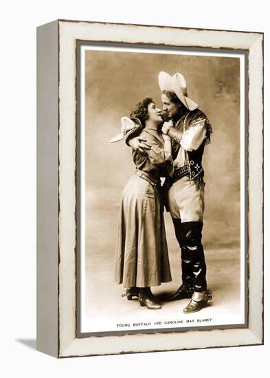 Cowgirl Dancing with Cowboy-null-Framed Stretched Canvas