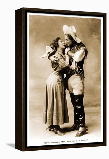 Cowgirl Dancing with Cowboy-null-Framed Stretched Canvas