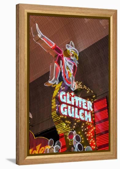 Cowgirl Glitter Gulch Neon Sign-Michael DeFreitas-Framed Premier Image Canvas