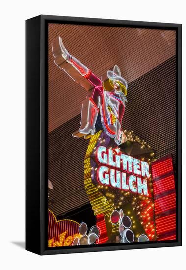 Cowgirl Glitter Gulch Neon Sign-Michael DeFreitas-Framed Premier Image Canvas