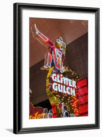 Cowgirl Glitter Gulch Neon Sign-Michael DeFreitas-Framed Photographic Print