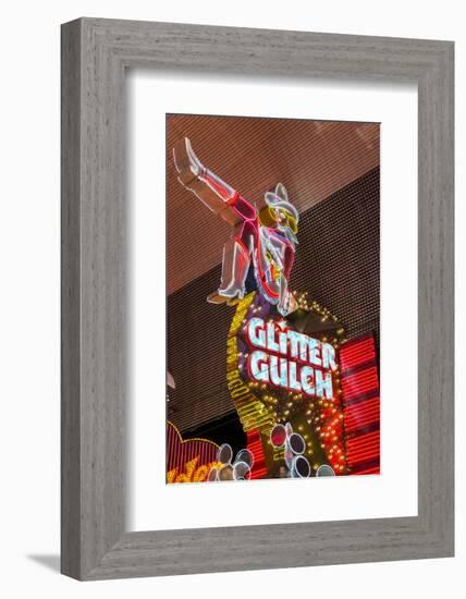 Cowgirl Glitter Gulch Neon Sign-Michael DeFreitas-Framed Photographic Print