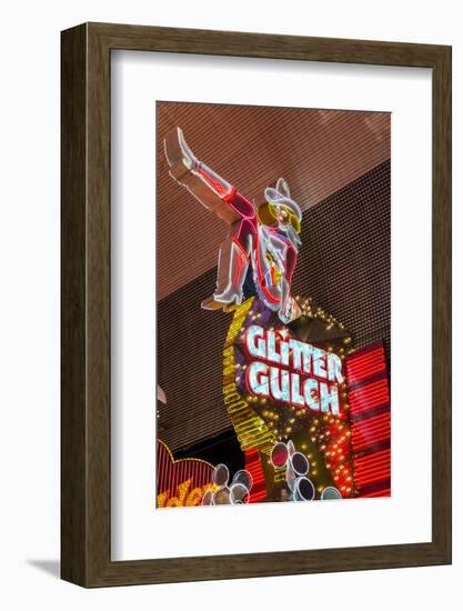 Cowgirl Glitter Gulch Neon Sign-Michael DeFreitas-Framed Photographic Print