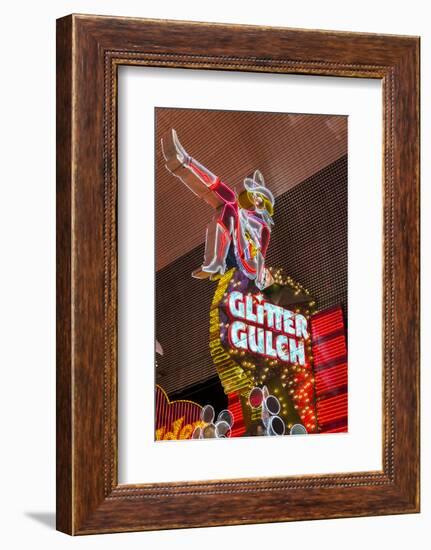 Cowgirl Glitter Gulch Neon Sign-Michael DeFreitas-Framed Photographic Print