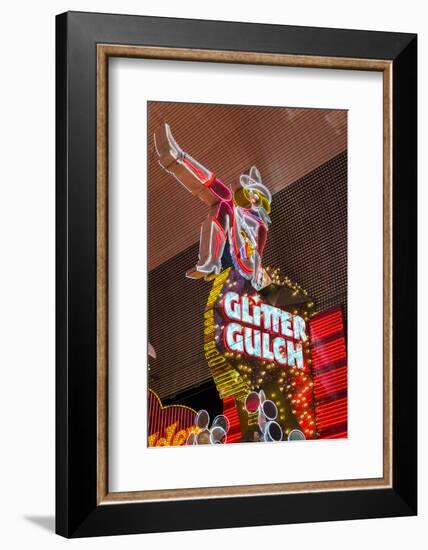 Cowgirl Glitter Gulch Neon Sign-Michael DeFreitas-Framed Photographic Print