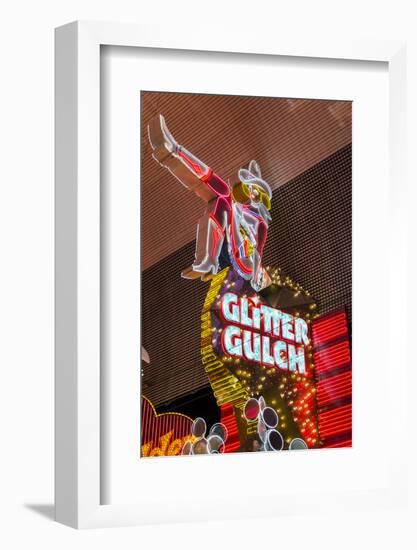 Cowgirl Glitter Gulch Neon Sign-Michael DeFreitas-Framed Photographic Print