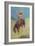 Cowgirl on Bucking Horse Painting-null-Framed Art Print