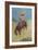 Cowgirl on Bucking Horse Painting-null-Framed Art Print